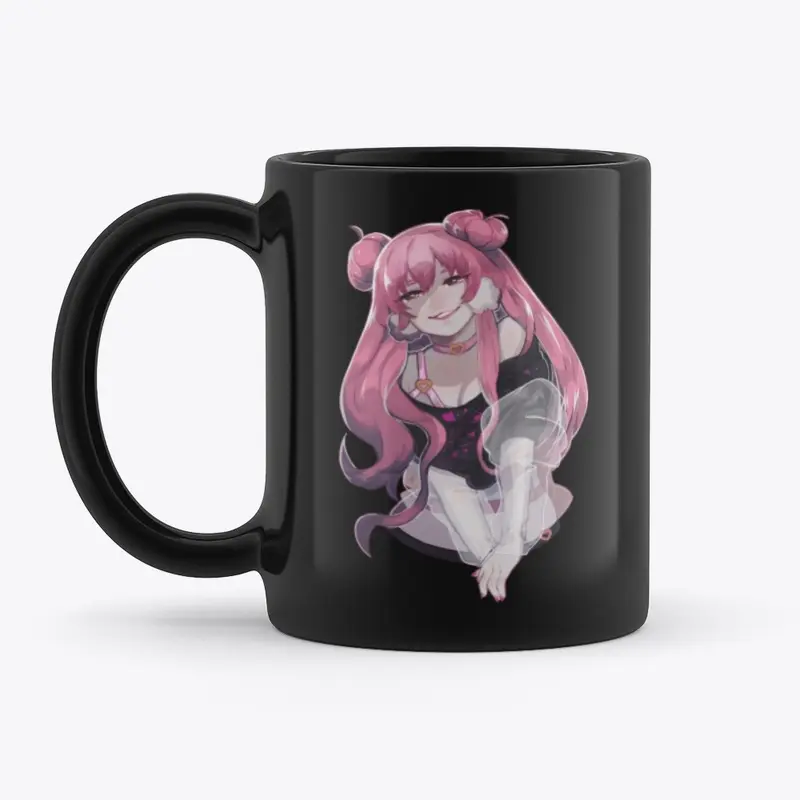 Lady Pink Black Mug